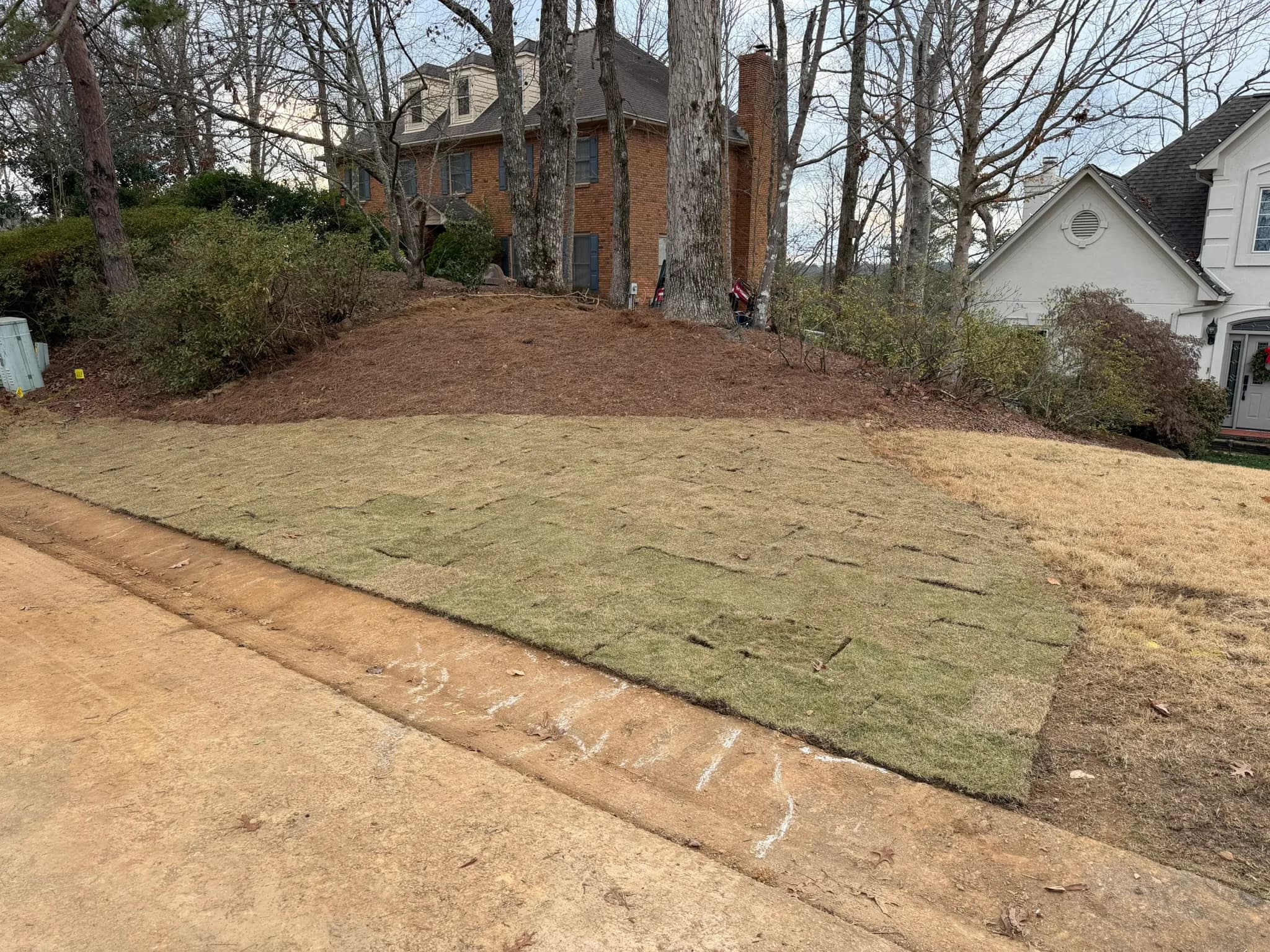 Cross Tie Retaining Wall, Stairs & Backyard Grading — photo 21