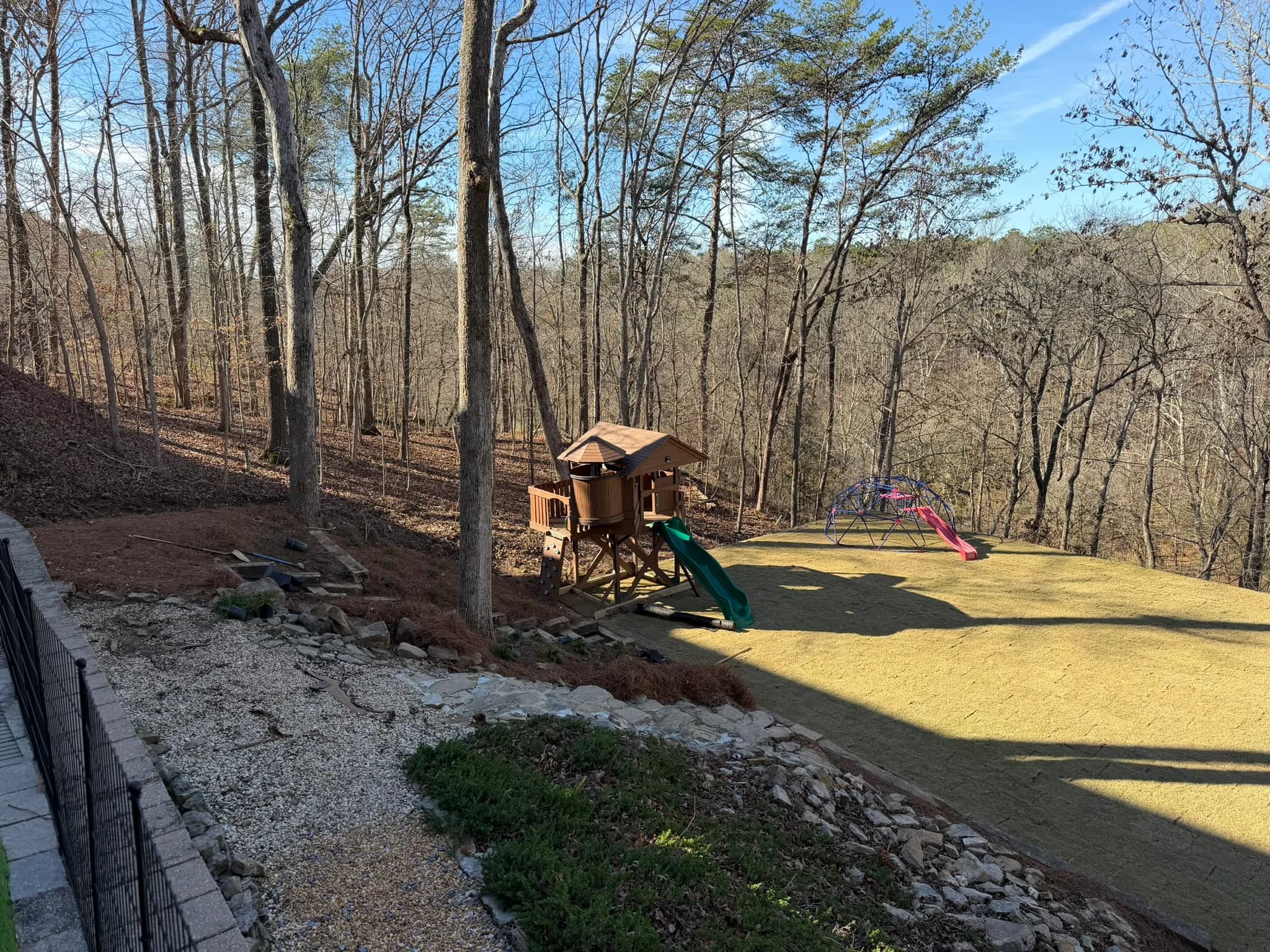 Cross Tie Retaining Wall, Stairs & Backyard Grading — photo 24