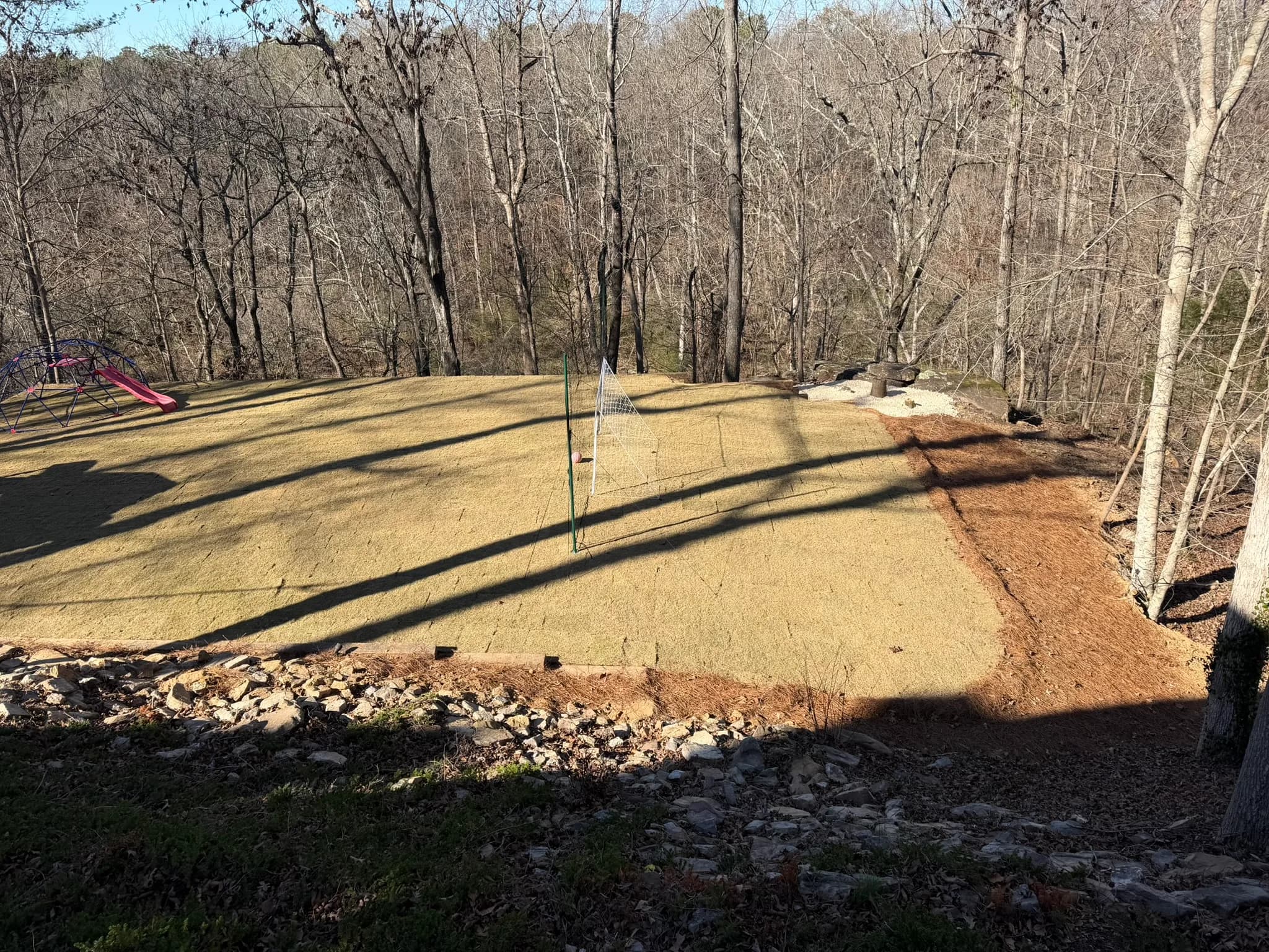 Cross Tie Retaining Wall, Stairs & Backyard Grading — photo 23