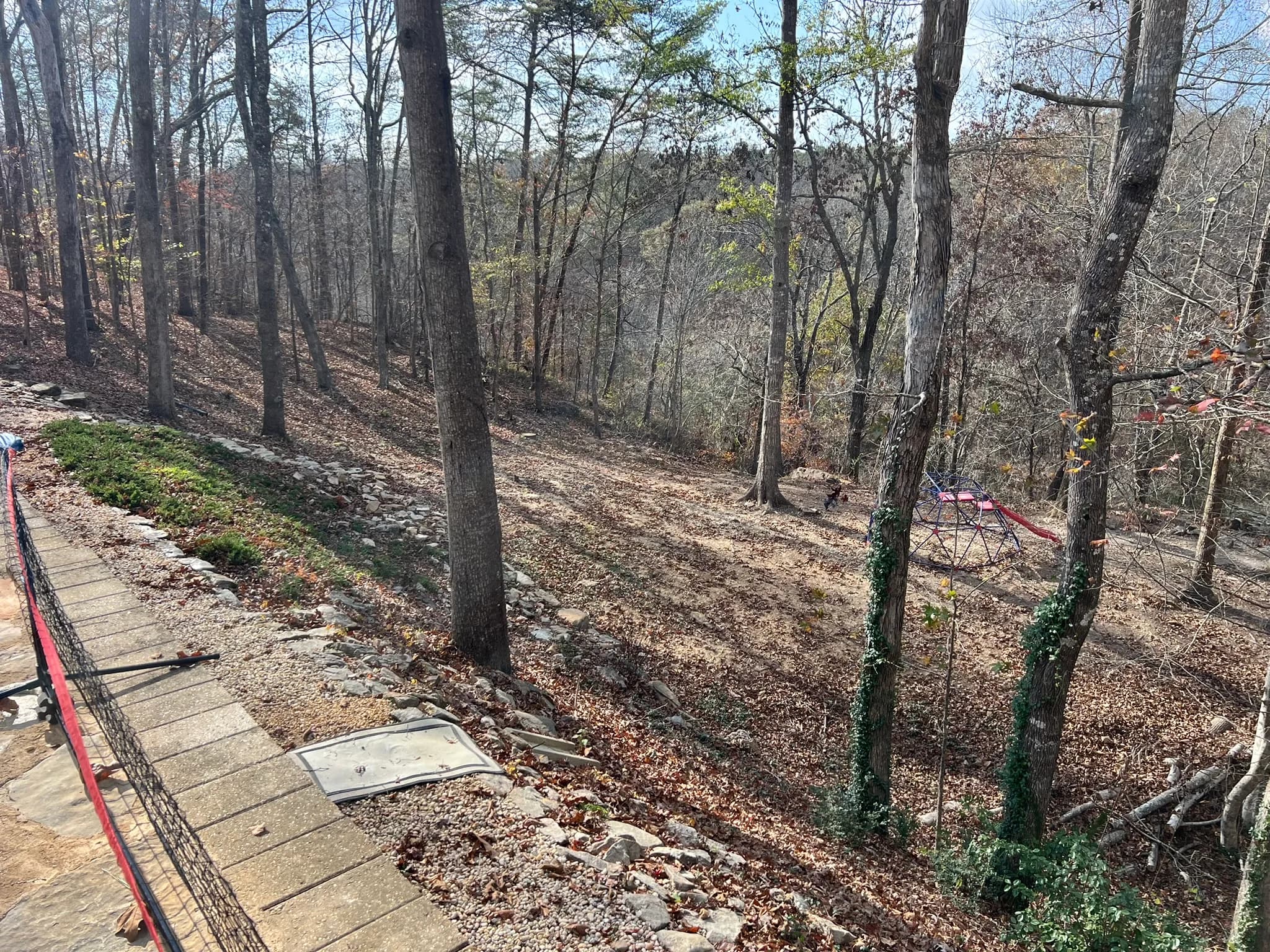 Cross Tie Retaining Wall, Stairs & Backyard Grading — photo 14